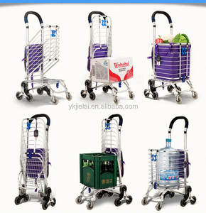 सबसे ज्यादा बिकने वाली पोर्टेबल फोल्डिंग ट्रॉली कस्टम सुपरमार्केट शॉपिंग कार्ट, सीढ़ियों की सुविधा और लोकप्रिय के साथ - Product Image 5