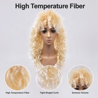 Perruque longue bouclée frisée rouge bordeaux pour femme, idéale pour les spectacles sur scène