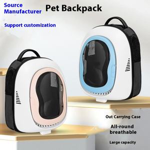 Transportín de mascotas pequeño de procesamiento personalizado diseño de cápsula espacial mochila para perros y gatos para aventuras al aire libre acceso a la puerta delantera hecho de plástico - Product Image 2