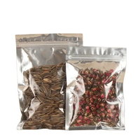 Sacs refermables thermoscellables réutilisables en Mylar à trois soudures latérales pour biscuits, gâteaux et aliments, avec fenêtre transparente