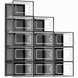 Large Shoe Organizers Storage Boxes Stackable Sneaker Containers Bins Household Items for Clear Plastic Multifunction Plastic