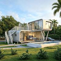 Bâtiment modulaire préfabriqué en acier personnalisable, cabine commerciale, unité de conteneur d'expédition à assemblage rapide pour usage extérieur