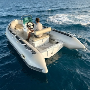 Bateau pneumatique semi-rigide en fibre de verre RIB360 en promotion, coque en PVC Hypalon équipée d'un auvent Bimini pour les loisirs côtiers - Product Image 2
