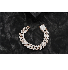 Stunning Iced Diamond 10mm Cuban <b>Bracelet</b> 14K Gold Plated Rose Gold Silver Unisex Wedding Hip Hop 6 Inch Jewelry - Product Image 1