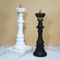 Nouvelle Sculpture d'Art Nordique Transfrontalière en Résine Époxy, Ornement d'Échecs, Roi, Cheval de Guerre, Reine, Décoration d'Intérieur