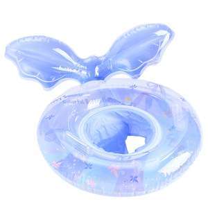 Flotador Inflable de Sirena para Niños con Alas de Mariposa, Flotador de PVC Novedoso Azul y Rosa - Product Image 3