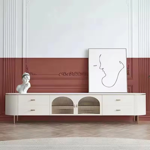 Mueble de <span class=keywords><strong>TV</strong></span> de Madera Blanca Estilo Nórdico, Mueble de Salón, Almacenamiento para el Hogar, Mueble de <span class=keywords><strong>TV</strong></span> Moderno y Lujoso con Tapa Rectangular de Madera - Product Image 1
