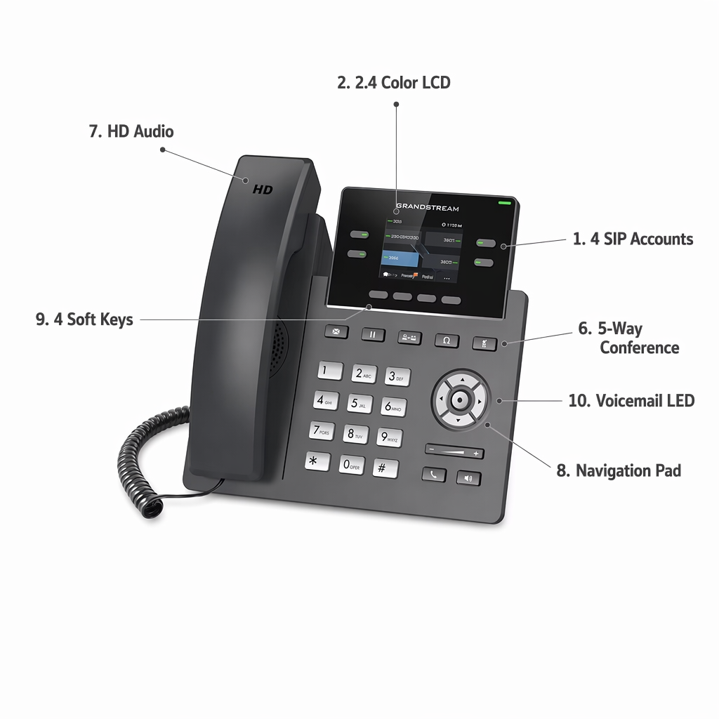 Grandstream GRP2612 Carrier-Grade Wiegand SIP Protocol VoIP Phone with POE GSM Support CN/GUA Origin · image 3