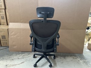 Chaise de bureau exécutive économique en tissu maillé noir, pivotante, ergonomique, avec accoudoirs réglables, pour ordinateur - Product Image 6