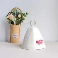 Chapeau de sauna en laine isolant thermiquement, doux pour la peau, à bord ondulé évasé, imprimé personnalisé, protection pour la tête, idéal pour hôtel, salon, maison, sauna, cabine