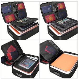 Porte-certificats avec serrure, étanche et ignifuge, sac de rangement pour bureau et maison, coffre-fort pour organiser les documents - Product Image 3