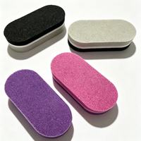 Bloc polissoir à ongles professionnel en éponge, mini ovale, couleurs assorties, grain 100/180, lime à ongles en éponge pour la vente en gros mondiale
