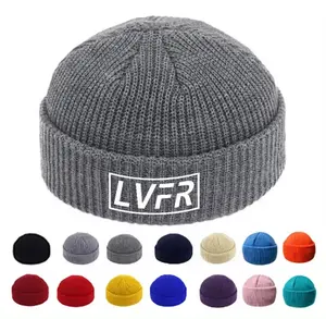 Pêcheur Pêcheurs Personnalisé Brodé Fisher Man Hommes Tricoté Crâne Scull Skully Casquettes D'hiver Chapeaux Muts Bonnet Bonnets pour Hommes - Product Image 1