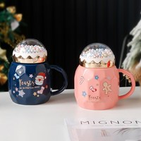 Ensemble de tasses en céramique de Noël avec logo personnalisé, motif Père Noël, pour cadeau