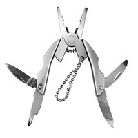 Pince pliante en acier multifonctionnelle Tournevis Porte-clés Couteau de poche Outil EDC pour la survie en plein air Camping
