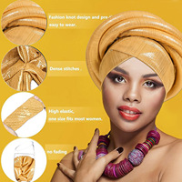 Foulard-casquette en éponge tridimensionnelle laser Dashiki, Gele africain exagéré pour femmes