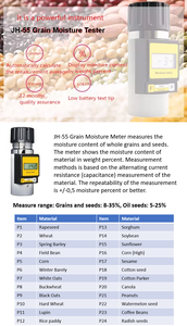 JH-55 Chất Lượng Cao Máy Đo Độ Ẩm Máy Đo Độ Ẩm Hạt Kỹ Thuật Số Máy Đo Độ Ẩm Kiểm Tra 24 Loại Hạt Ca Cao - Product Image 6