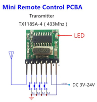 QIACHIP RX480E TX118SA-4 433.92Mhz Sans Fil Large Tension Codage Émetteur Module Décodage Récepteur Module 4CH DIY Kit