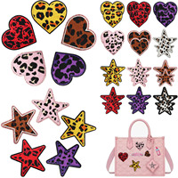 Nouveau patch brodé en forme de cœur avec motif léopard et paillettes, style thermocollant pour vêtements, tissu en toile, patchs pour vêtements