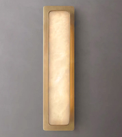 Lampe murale d'entrée en albâtre naturel de style rétro américain, en laiton massif de luxe, pour hôtel, bureau, chambre à coucher, chevet