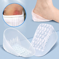Semelles intérieures en gel de silicone souple pour le soulagement des douleurs du talon, coussinets de soin des pieds, demi-semelles rehaussantes en gel pour les pieds