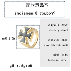 yunnique Men's Stainless Steel Cross <b>Ring</b> Gold Color Geometric Design Fashion Jewelry Gift - Product Image 2