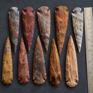 Pointes de silex en agate faites à la main, taillées à la main, 4 pouces, pointes de flèche, imitation de pierres de cristal antiques, objets de collection artistiques, décoratifs, porte-bonheur - Product Image 2