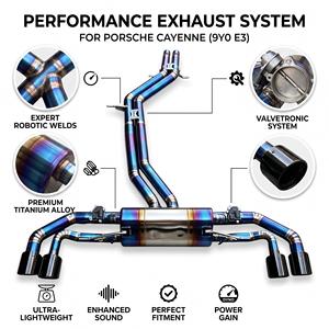 ท่อไอเสียแบบ Catback วาล์วไทเทเนียมสีเงินดิบ Vortex สำหรับ Porsche Cayenne 9Y0 E3 Coupe 3.0T 2.9T ปี 2019-2025 ชุดติดตั้งแบบ Direct Fit - Product Image 1