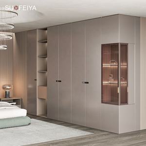 Sofeyia personalizado completo moderno en forma de L fácil de montar dormitorio gris Almirah diseño de armario - Product Image 1