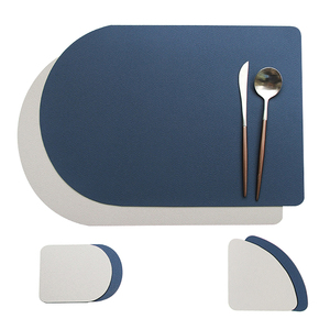 Wholesale Waterproof Stain Resistant Table Mats Heat PU Leather <b>Placemats</b> <b>Set</b> of 2 for Dining Decor - Product Image 1