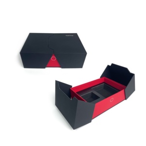 Custom design luxury cardboard gift packaging black magnetic boxes