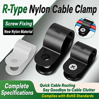 Serre-câble en nylon de type R, attache-câble épaisse, noir et blanc, série UC
