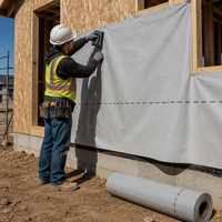 Membrane d'étanchéité synthétique personnalisée en PP pour sous-couche de toiture, pare-vapeur/barrière contre l'humidité pour murs de maison
