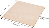 Planches de balsa en tilleul de 3 mm inachevées avec bords lisses Panneaux de bois pour scie à métaux Diy Craft Wood 30X30 cm