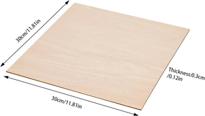 Planches de balsa en tilleul de 3 mm inachevées avec bords lisses Panneaux de <span class=keywords><strong>bois</strong></span> pour scie à métaux Diy Craft Wood 30X30 cm - Product Image 5