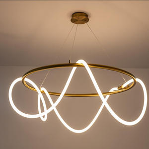 LED Postmoderne Blanc Doré Lustre de Designer Éclairage Lamparas De Techo <span class=keywords><strong>Suspension</strong></span> Luminaire Lampen Pour Salle à Manger - Product Image 2
