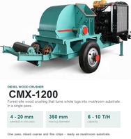 Broyeur à bois CMX-1200, moteur diesel, capacité 8T/H, qualité industrielle, pour bûches, bois et branches