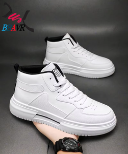 Zapatillas de Skate Casuales de Caña Alta para Hombre, Blancas, Talla Pequeña, con Suela Gruesa, para Estudiantes, Primavera-Verano - Product Image 6