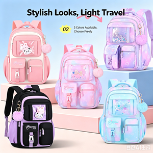 Cute Student <b>Backpack</b> <b>Waterproof</b> School Bag Large Capacity Anti Theft Softback Bookbag for Girls and Boys - Product Image 1