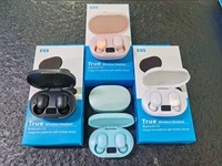 Earphone BT TWS E6S tanpa kabel, headphone Stereo suara LED, Headset In Ear Gaming A6S