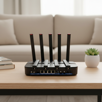 Router Nirkabel WiFi7 Tri-band 5G BE19000 Berkinerja Tinggi dengan Slot Dual SIM, Port WAN 2.5G, OpenWRT CPE untuk Penggunaan Industri