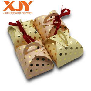 XJY hot stamping Small Luxury Party Invitation Dessert Sweet Packaging Wedding Gift Candy Chocolate Box With Ribbon