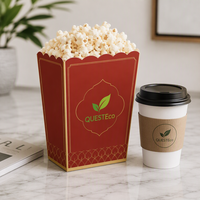 Boîte à popcorn miniature personnalisée en gros, emballage de popcorn en carton blanc de qualité alimentaire avec logo pour mariage et fête