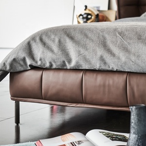 Camas Modernas de Diseño Italiano con Respaldo Alto, Fabricadas con Cuero Vacuno Genuino de Primera Calidad - Product Image 4