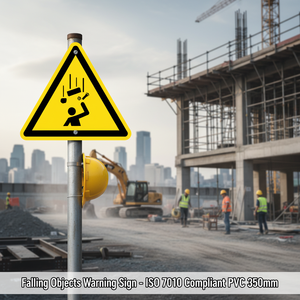 Oggetti che cadono segnale di avvertimento-ISO 7010 conforme PVC 350mm - Product Image 3