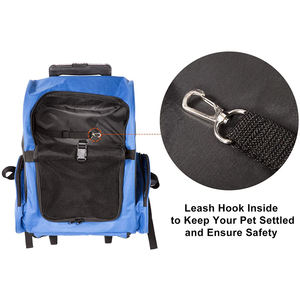 क्लासिक शैली पालतू यात्रा रोलिंग बैकपैक ठोस ऑक्सबर्ड सामग्री जिपर बंद लुभावनीय फोल्डेबल क्रट कुत्ते वाहक पहियों - Product Image 4