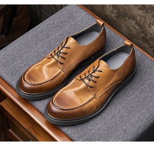 Men's Brown Genuine Leather Business Formal <b>Shoes</b> Stylish British Style Gentleman's Cowhide <b>Height</b> <b>Increasing</b> Autumn <b>Shoes</b> - Product Image 6