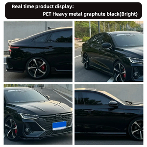 แผ่นฟิล์มไวนิลติดรถยนต์แบบม้วนสำหรับสัตว์เลี้ยงแผ่นโลหะหนักสีดำ (สว่าง) ติดได้ง่าย - Product Image 4