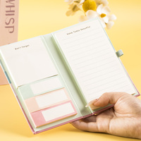 Cuaderno de Tapa Dura A5 B6 en Tonos Pastel, Bloc de Notas Adhesivas, Libro Combinado Multifuncional con Bolígrafo para Tomar Notas en Cualquier Momento