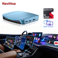 NaviHua Boîtier Vidéo Portable Sans Fil CarPlay 8 Go 256 Go YouTube Netflix Playstore Nouvelle Version Dernière Version Android 15 Boîtier AI pour Voiture